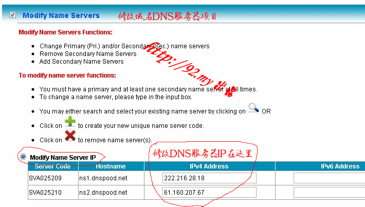 编辑DNS服务器的IP